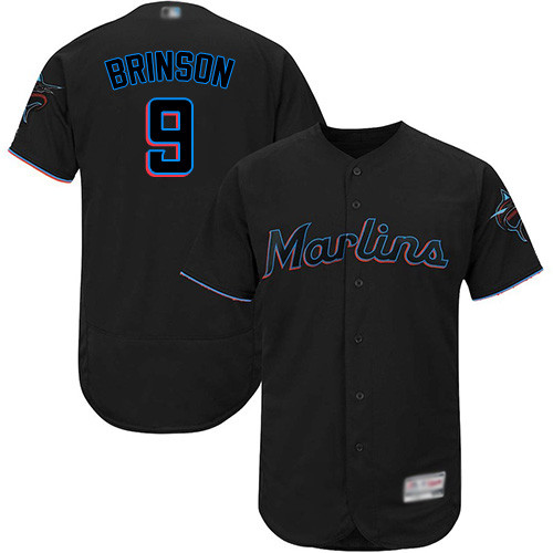 marlins #9 Lewis Brinson Black Flexbase Authentic Collection Stitched Baseball Jersey marlins #9 Lewis Brinson Black Flexbase Authentic Collection Stitched Baseball Jersey