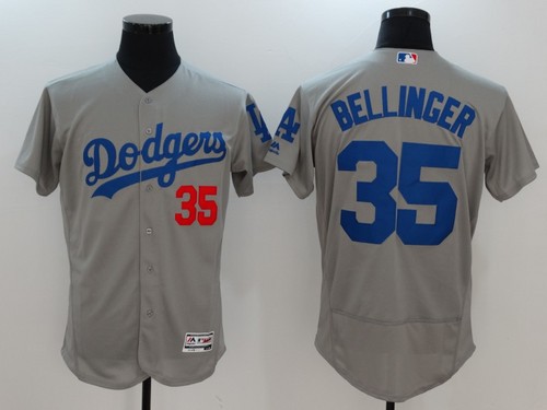 Dodgers #35 Cody Bellinger Grey Flexbase Authentic Collection Stitched MLB Jersey